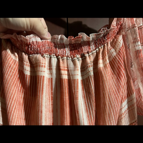 Lenon x Anthropologie Plaid Off Shoulder Tiered Maxi Dress Red/Pink Size M - NWT - Picture 8 of 16